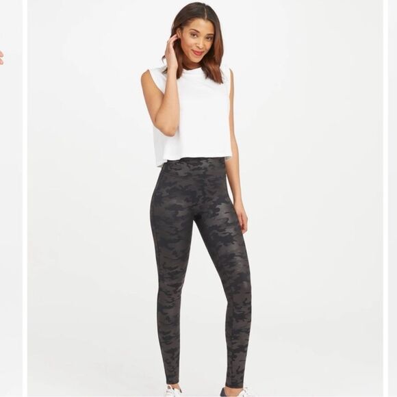 Spanx Faux Leather Camo Leggings - Picture 1 of 6
